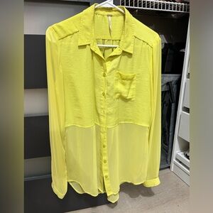 Free People Lime Green Blouse